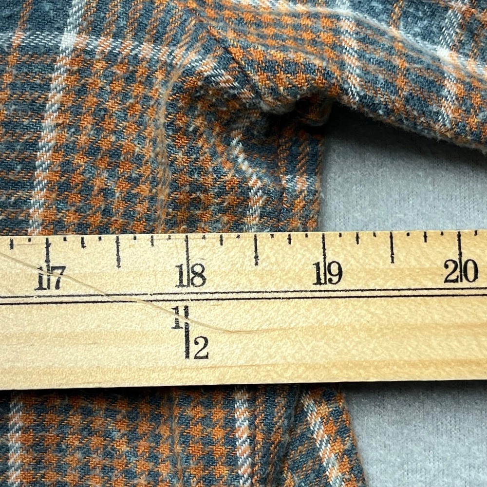 RVCA Women Plaid Flannel Shirt Long Sleeve Button Down Orange gray White Size S - Picture 6 of 8